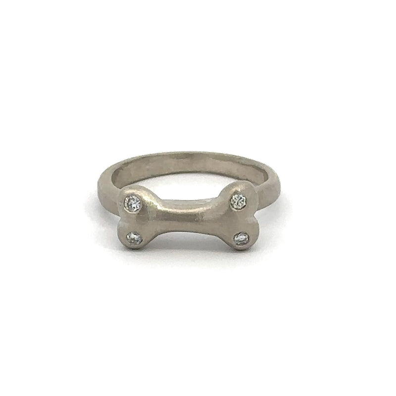 Made-to-Order 14KT Gold Diamond Dog Bone Ring - KFK, Inc.
