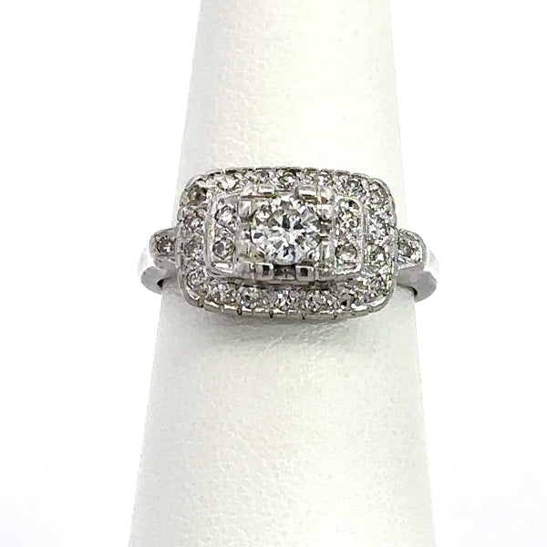 Vintage .51CT Diamond Ring, 14KT White Gold - KFK, Inc.