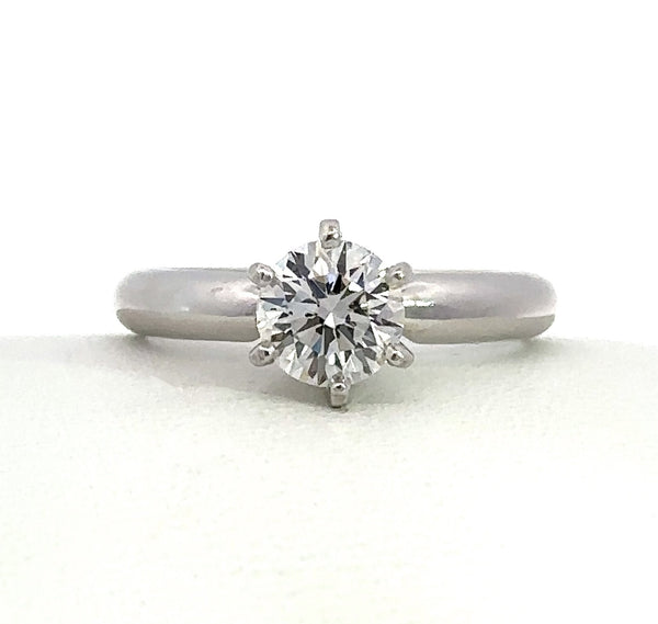 1.01CT Round Diamond Solitaire Engagement Ring, 14KT White Gold - KFK, Inc.