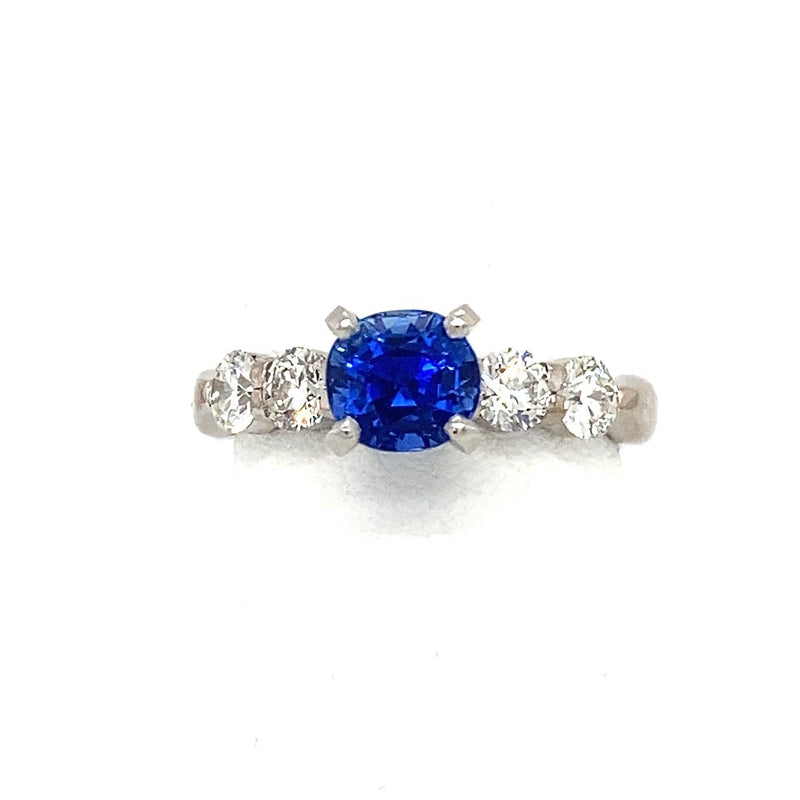 1.4CT Blue Sapphire and Diamond Ring - KFKJewelers