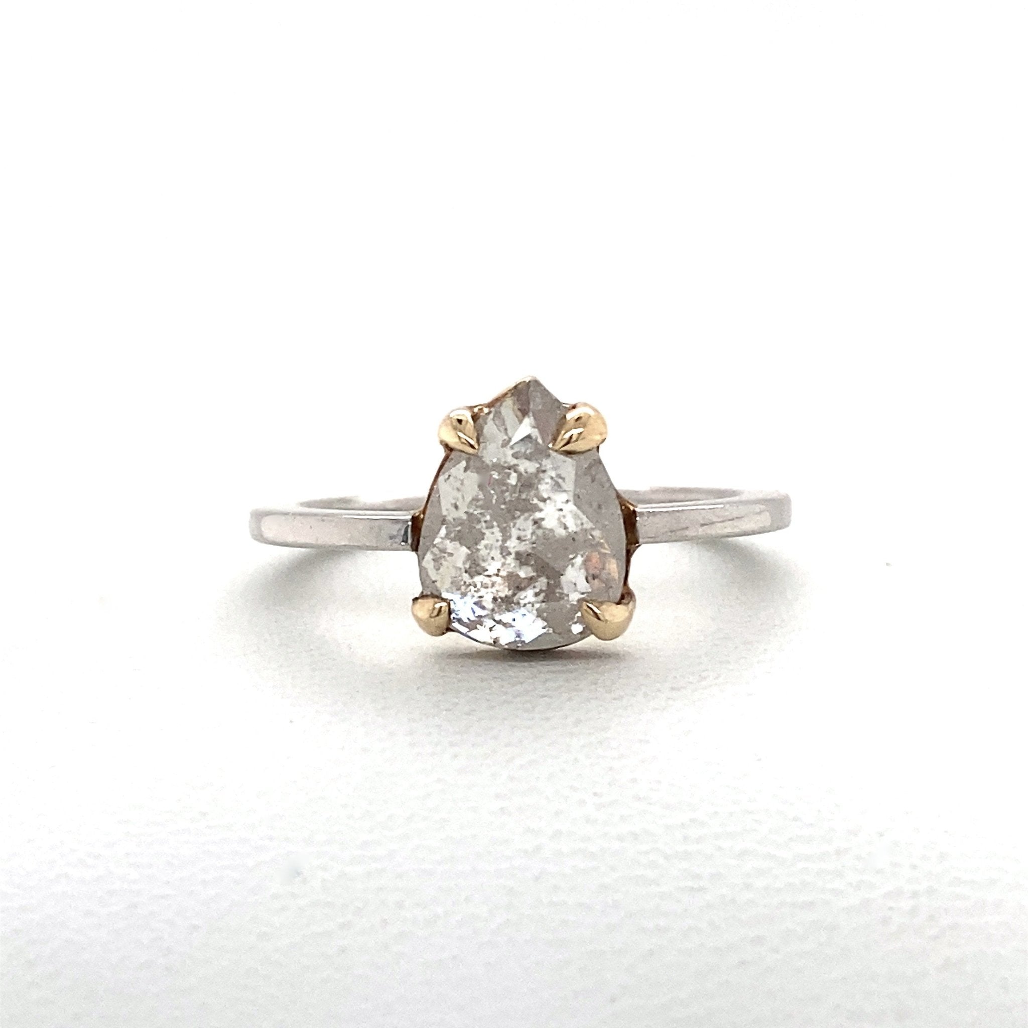 .75CT Pear-Shaped Faceted Diamond Slice Ring