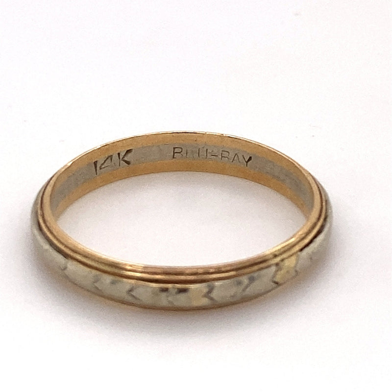 Vintage 14KT White and Yellow Gold Band - KFKJewelers