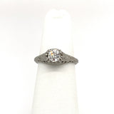 Vintage .65CT Diamond Filigree Platinum Ring - KFKJewelers