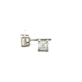 1.00CT Asscher-Cut Diamond Stud Earrings, Platinum - KFK, Inc.