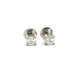 1.00CT Asscher-Cut Diamond Stud Earrings, Platinum - KFK, Inc.