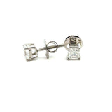 1.00CT Asscher-Cut Diamond Stud Earrings, Platinum - KFK, Inc.