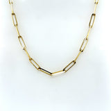 14KT yellow gold elongated link paperclip chain KFK Jewelers Los Angeles