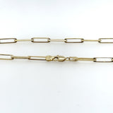 14KT yellow gold elongated link paperclip chain KFK Jewelers Los Angeles
