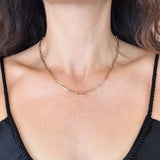 14KT yellow gold elongated link paperclip chain KFK Jewelers Los Angeles