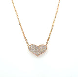 14KT Rose Gold 1CT Diamond Heart Pendant Necklace KFK Jewelers Los Angeles