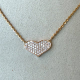14KT Rose Gold 1CT Diamond Heart Pendant Necklace KFK Jewelers Los Angeles