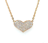14KT Rose Gold 1CT Diamond Heart Pendant Necklace KFK Jewelers Los Angeles