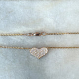 14KT Rose Gold 1CT Diamond Heart Pendant Necklace KFK Jewelers Los Angeles