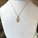 14KT Rose Gold Diamond Hamsa Pendant - KFK, Inc.