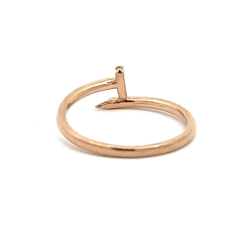 14KT Rose Gold Diamond Nail Ring - KFK, Inc.