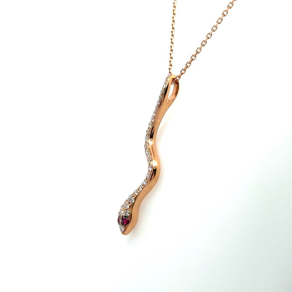 14KT Rose Gold Diamond Pendant Necklace - KFK, Inc.
