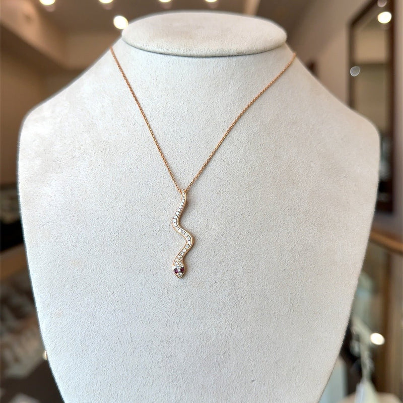 14KT Rose Gold Diamond Pendant Necklace - KFK, Inc.