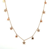 14KT Rose Gold Pavé Diamond Hanging Star Necklace - KFK, Inc.