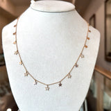 14KT Rose Gold Pavé Diamond Hanging Star Necklace - KFK, Inc.
