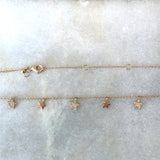 14KT Rose Gold Pavé Diamond Hanging Star Necklace - KFK, Inc.