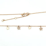 14KT Rose Gold Pavé Diamond Hanging Star Necklace - KFK, Inc.