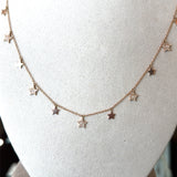 14KT Rose Gold Pavé Diamond Hanging Star Necklace - KFK, Inc.