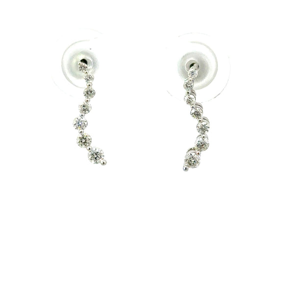 14KT White Gold .50CT Diamond Curve Earrings - KFK, Inc.