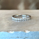 14KT White Gold .50CT Diamond Half Eternity Band - KFK, Inc.