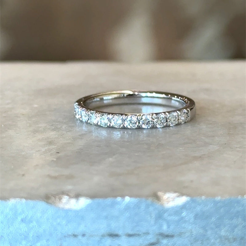 14KT White Gold .50CT Diamond Half Eternity Band - KFK, Inc.