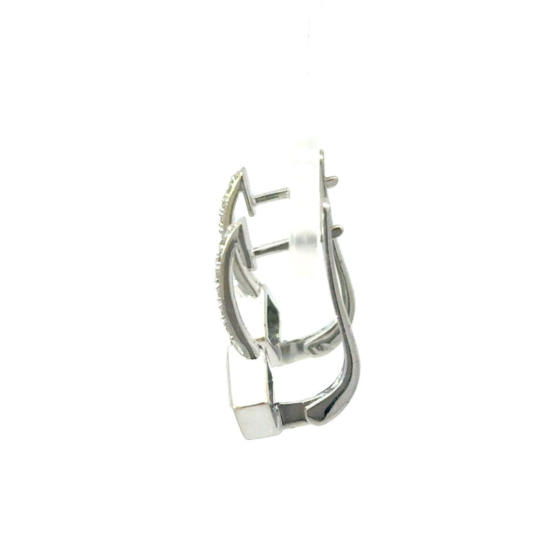 14KT White Gold Diamond and Blue Topaz Drop Earrings - KFK, Inc.