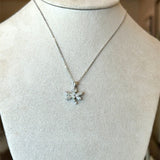 14KT White Gold Diamond Butterfly Pendant Necklace - KFK, Inc.
