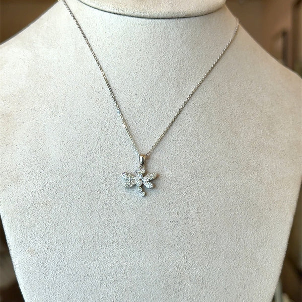 14KT White Gold Diamond Butterfly Pendant Necklace - KFK, Inc.