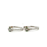 14KT White Gold Diamond Snake Huggie Earrings - KFK, Inc.