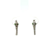 14KT White Gold Diamond Snake Huggie Earrings - KFK, Inc.