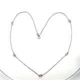 14KT White Gold Moon, Star, Heart Pavé Diamond Necklace - KFK, Inc.