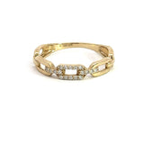 14KT Yellow Gold and Diamond Link Ring - KFK, Inc.