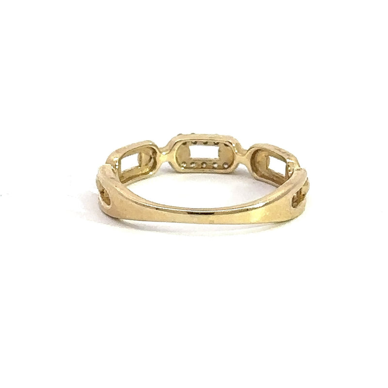 14KT Yellow Gold and Diamond Link Ring - KFK, Inc.