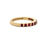 14KT Yellow Gold Bar - Set Ruby Band - KFK, Inc.