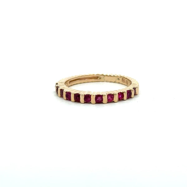14KT Yellow Gold Bar - Set Ruby Band - KFK, Inc.