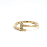 14KT Yellow Gold Diamond Nail Ring - KFK, Inc.