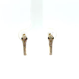 14KT Yellow Gold Diamond Snake Huggie Earrings - KFK, Inc.