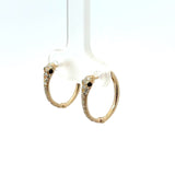14KT Yellow Gold Diamond Snake Huggie Earrings - KFK, Inc.