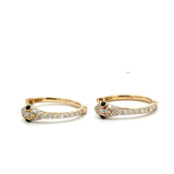 14KT Yellow Gold Diamond Snake Huggie Earrings - KFK, Inc.