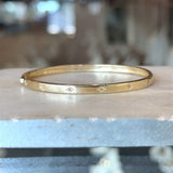 14KT Yellow Gold Hinged Bangle with Diamond Accents - KFK, Inc.