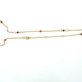 14KT Yellow Gold Ruby and Diamond Station Necklace - KFK, Inc.