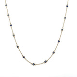 1.50CT Bezel - Set Sapphire Necklace, 14KT Yellow Gold - KFK, Inc.