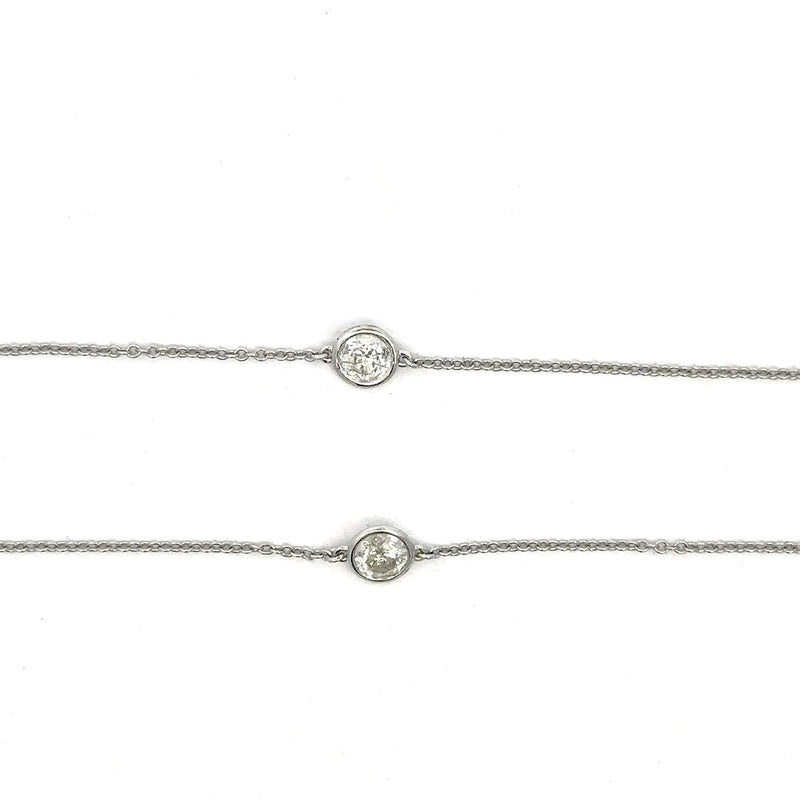 1.62CT Diamond 5 - Station Necklace, 14KT White Gold - KFK, Inc.