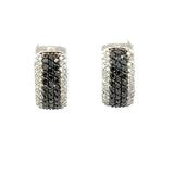 1.78CT Black and White Diamond Hoop Earrings, 14KT White Gold - KFK, Inc.