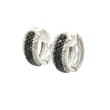 1.78CT Black and White Diamond Hoop Earrings, 14KT White Gold - KFK, Inc.
