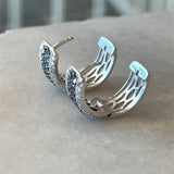 1.78CT Black and White Diamond Hoop Earrings, 14KT White Gold - KFK, Inc.